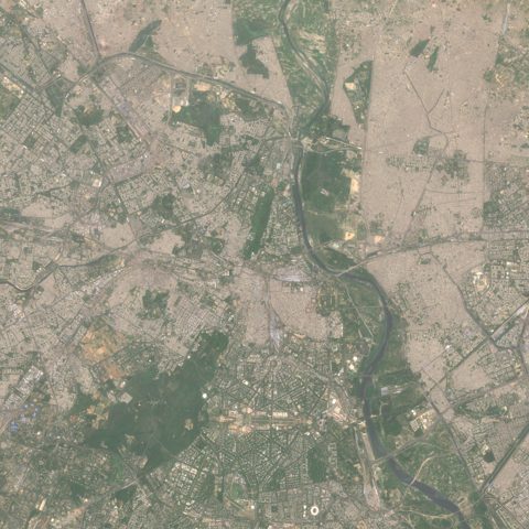 Sentinel-2 satellite image of Delhi on 2025-06-12