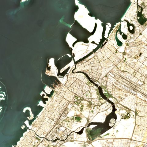 Sentinel-2 satellite image of Dubai on 2025-07-21