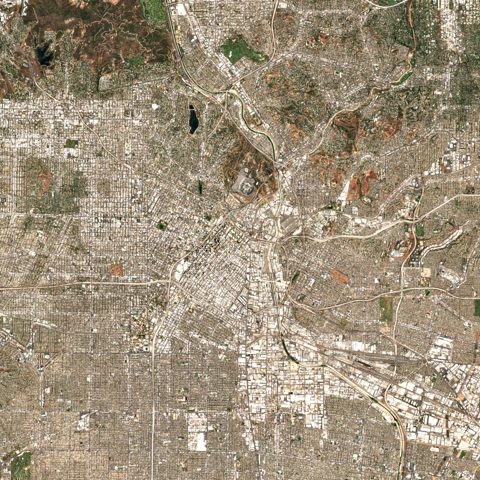 Sentinel-2 satellite image of Los Angeles on 2025-07-16
