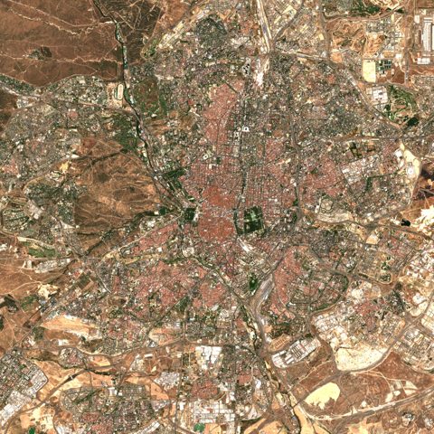 Sentinel-2 satellite image of Madrid on 2025-07-21