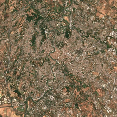 Sentinel-2 satellite image of Rome on 2025-08-07